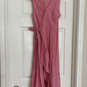 High low striped red dress.